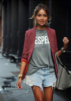 Blazer femme à carreaux rouge, col à revers, du XS au 2XL, rouge