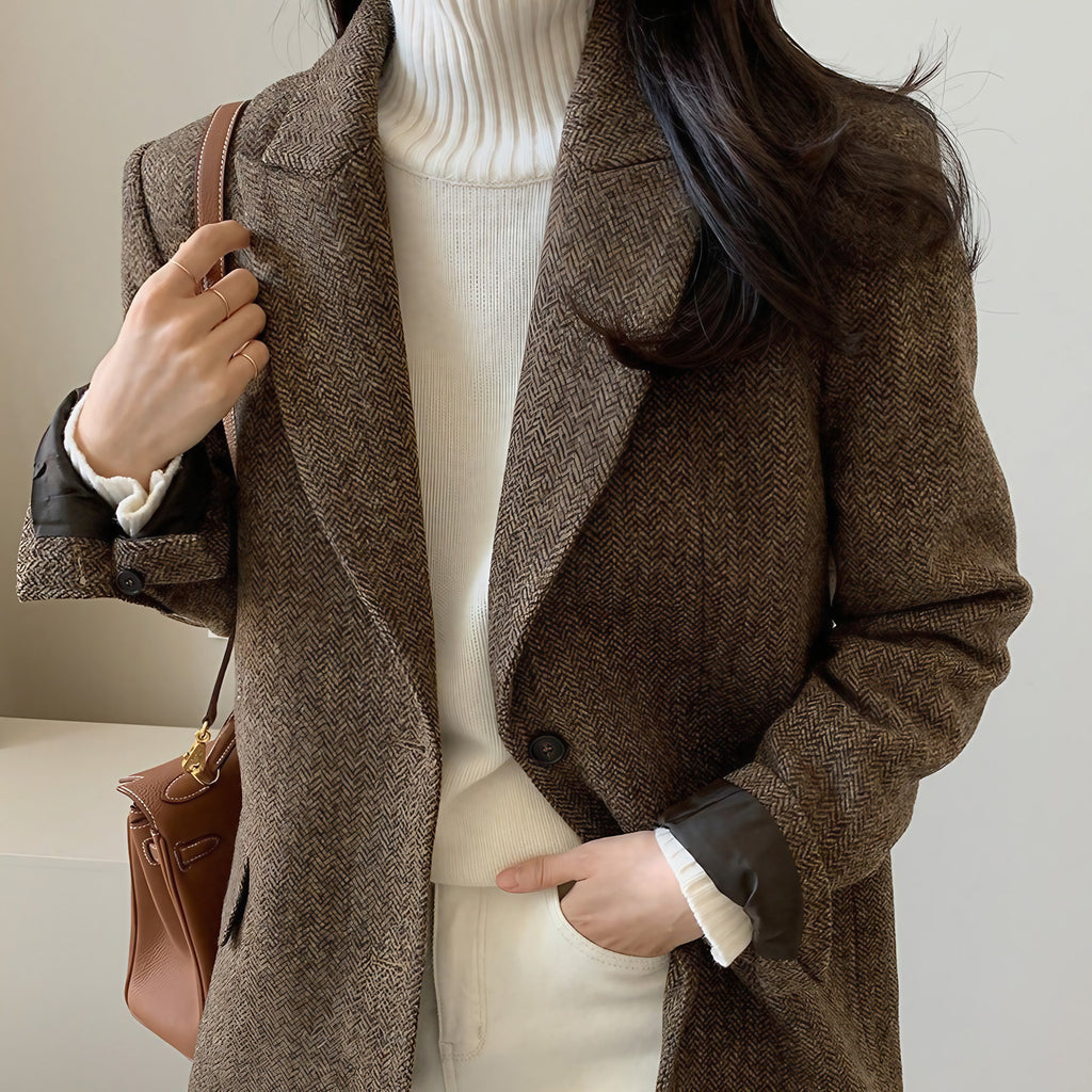 Blazer femme classique, marron ou gris, du XS au 3XL, marron