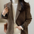 Blazer femme classique, marron ou gris, du XS au 3XL, marron