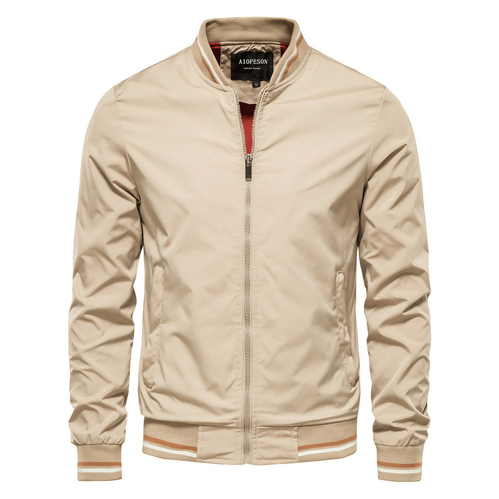 Blouson bombardier homme zippé, bords côtelés, du M au 5XL, kaki