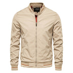 Blouson bombardier homme zippé, bords côtelés, du M au 5XL, kaki