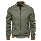 Blouson bombardier homme zippé, bords côtelés, du M au 5XL, vert