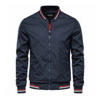 Blouson bombardier homme zippé, bords côtelés, du M au 5XL, bleu foncé