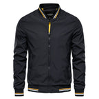 Blouson bombardier homme zippé, bords côtelés, du M au 5XL, noir
