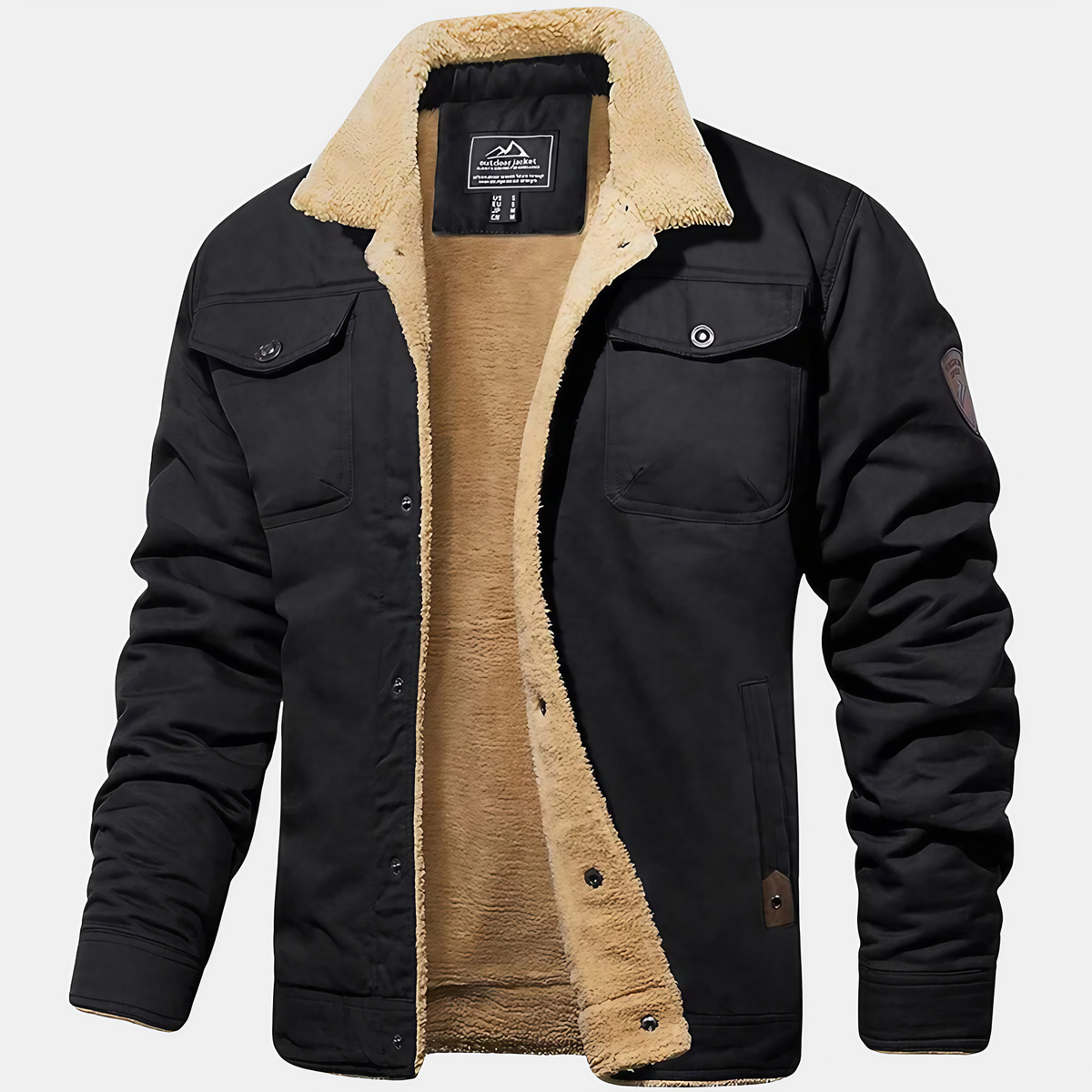 Blouson bomber homme vintage, coupe régulière, du S au 3XL, noir