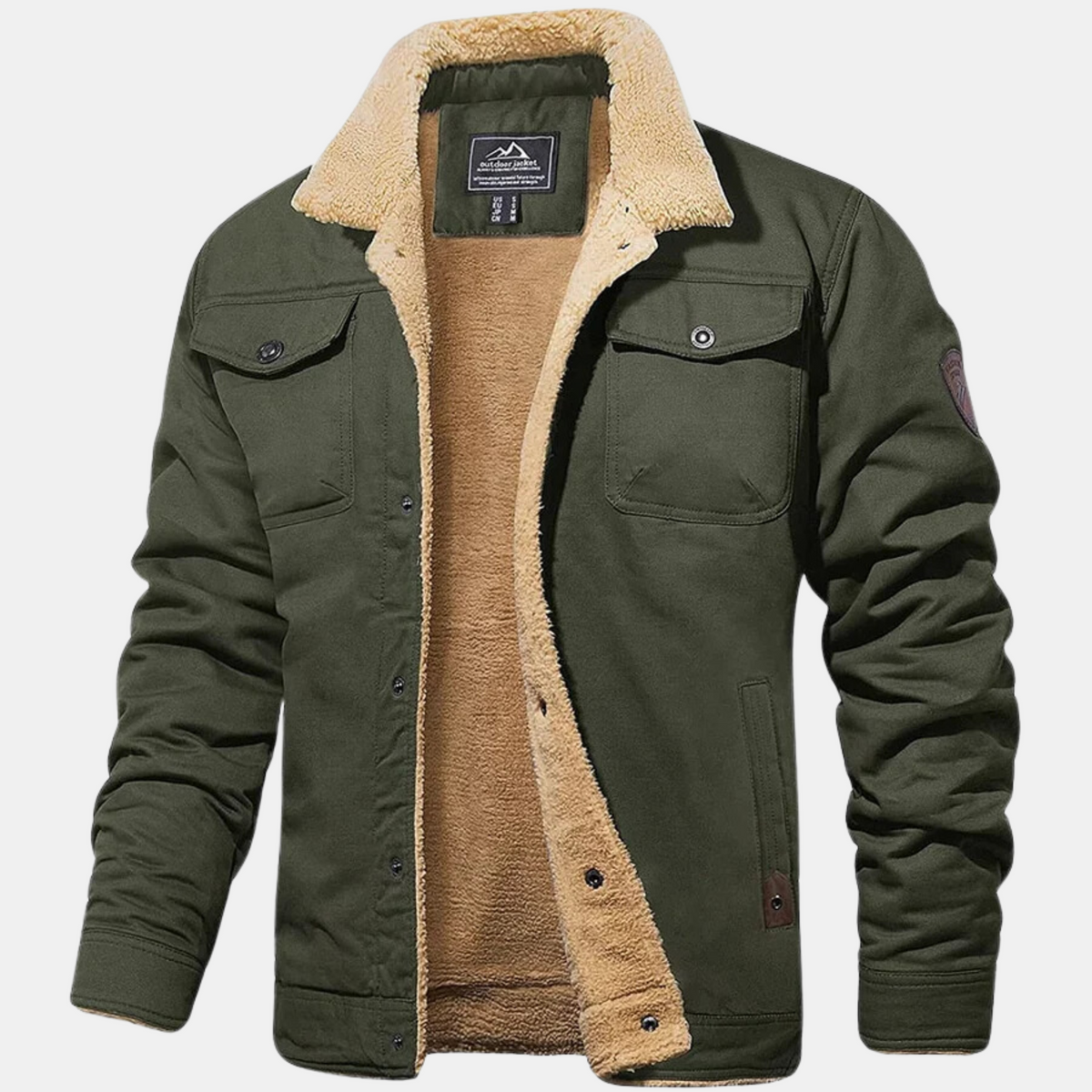 Blouson bomber homme vintage, coupe régulière, du S au 3XL, vert