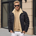 Blouson bomber homme isolé pour l'hiver, à poches, style vintage