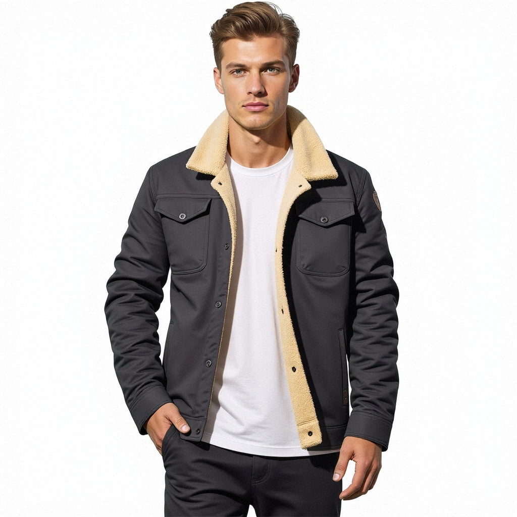 Blouson bomber homme isolé pour l'hiver, à poches, style vintage