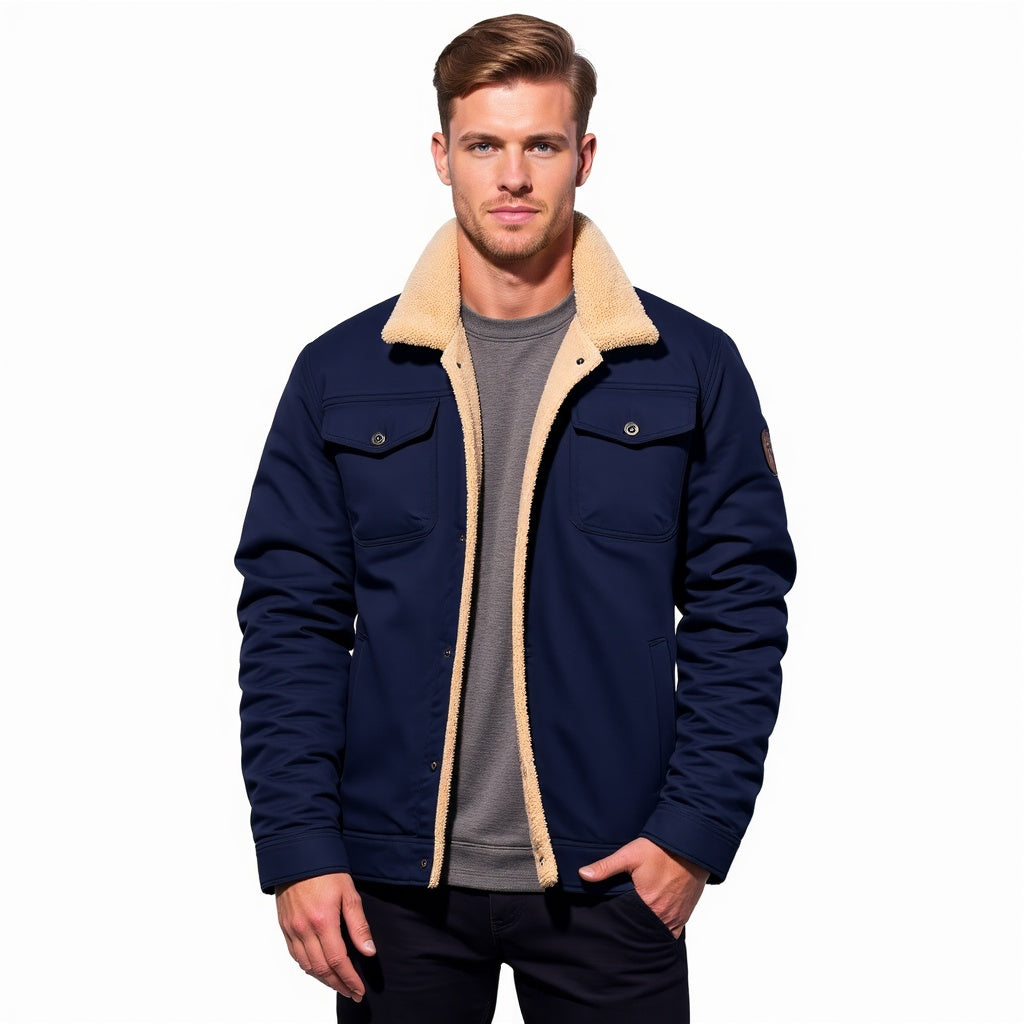 Blouson bomber homme isolé pour l'hiver, à poches, style vintage