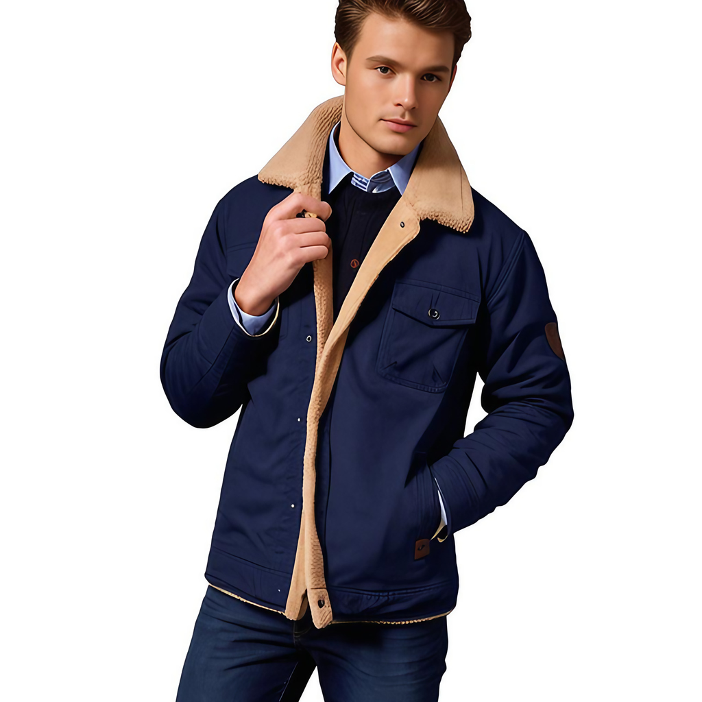 Blouson bomber homme isolé pour l'hiver, à poches, style vintage