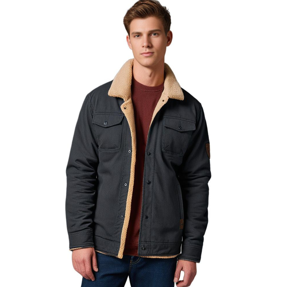Blouson bomber homme isolé pour l'hiver, à poches, style vintage