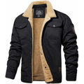 Blouson bomber homme isolé pour l'hiver, à poches, style vintage, noir