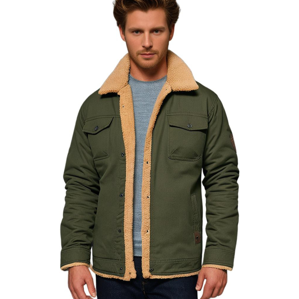 Blouson bomber homme isolé pour l'hiver, à poches, style vintage