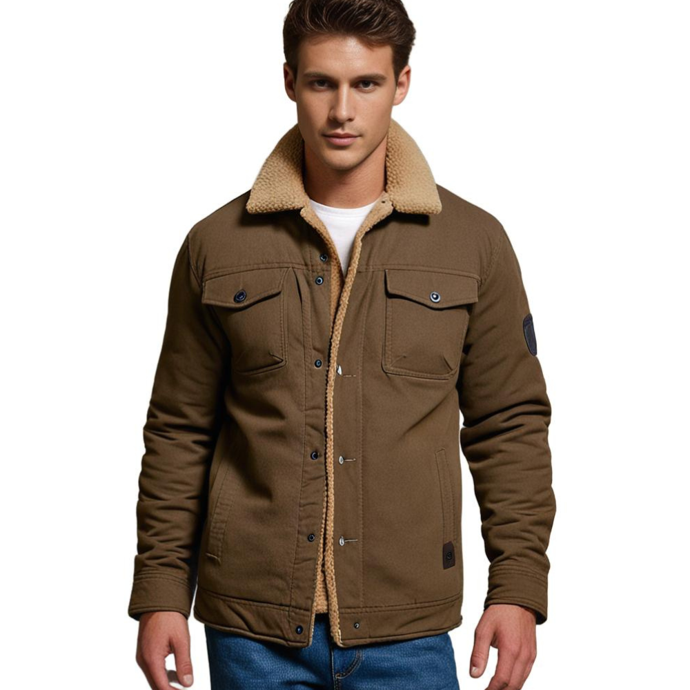 Blouson bomber homme isolé pour l'hiver, à poches, style vintage