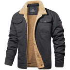 Blouson bomber homme isolé pour l'hiver, à poches, style vintage, gris foncé