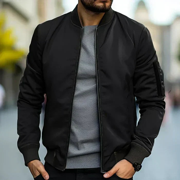 Veste bomber femme doublée, poignets côtelés, trois coloris, noir