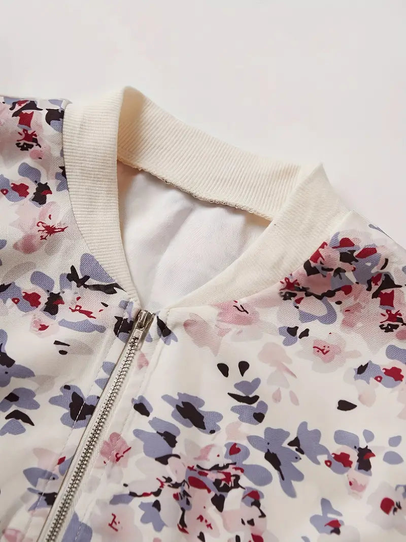 Veste bomber femme à imprimé fleuri, légère, du S au 2XL