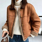 Veste bomber femme d'hiver, marron ou blanc, du S au XL, marron