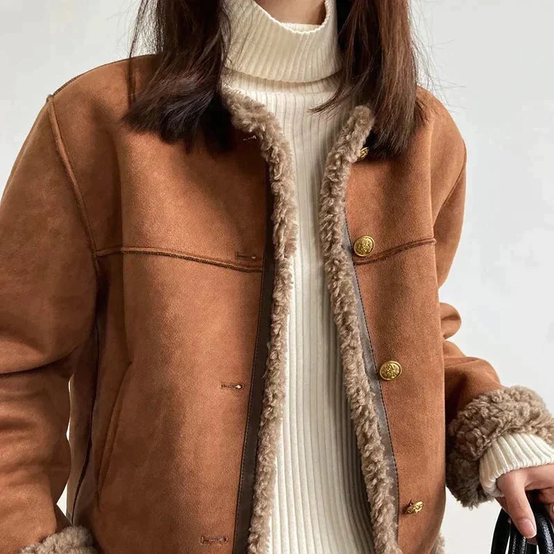 Veste bomber femme d'hiver, marron ou blanc, du S au XL