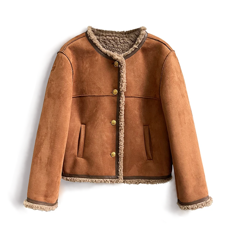 Veste bomber femme d'hiver, marron ou blanc, du S au XL