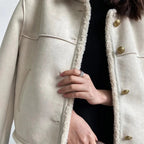 Veste bomber femme d'hiver, marron ou blanc, du S au XL, blanc