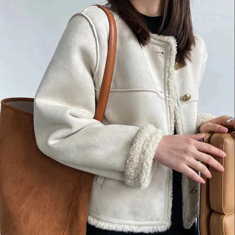 Veste bomber femme d'hiver, marron ou blanc, du S au XL