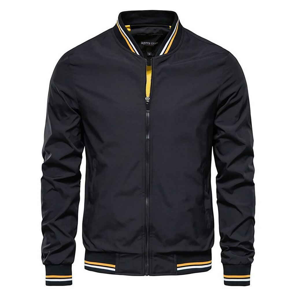 Blouson bomber homme coupe cintrée, quatre coloris, XS au 3XL, noir