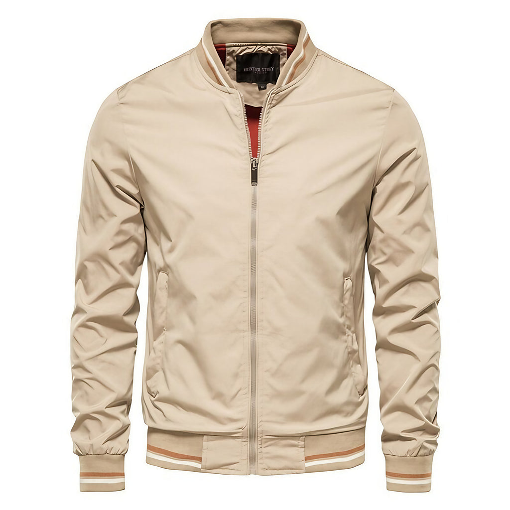 Blouson bomber homme coupe cintrée, quatre coloris, XS au 3XL, beige