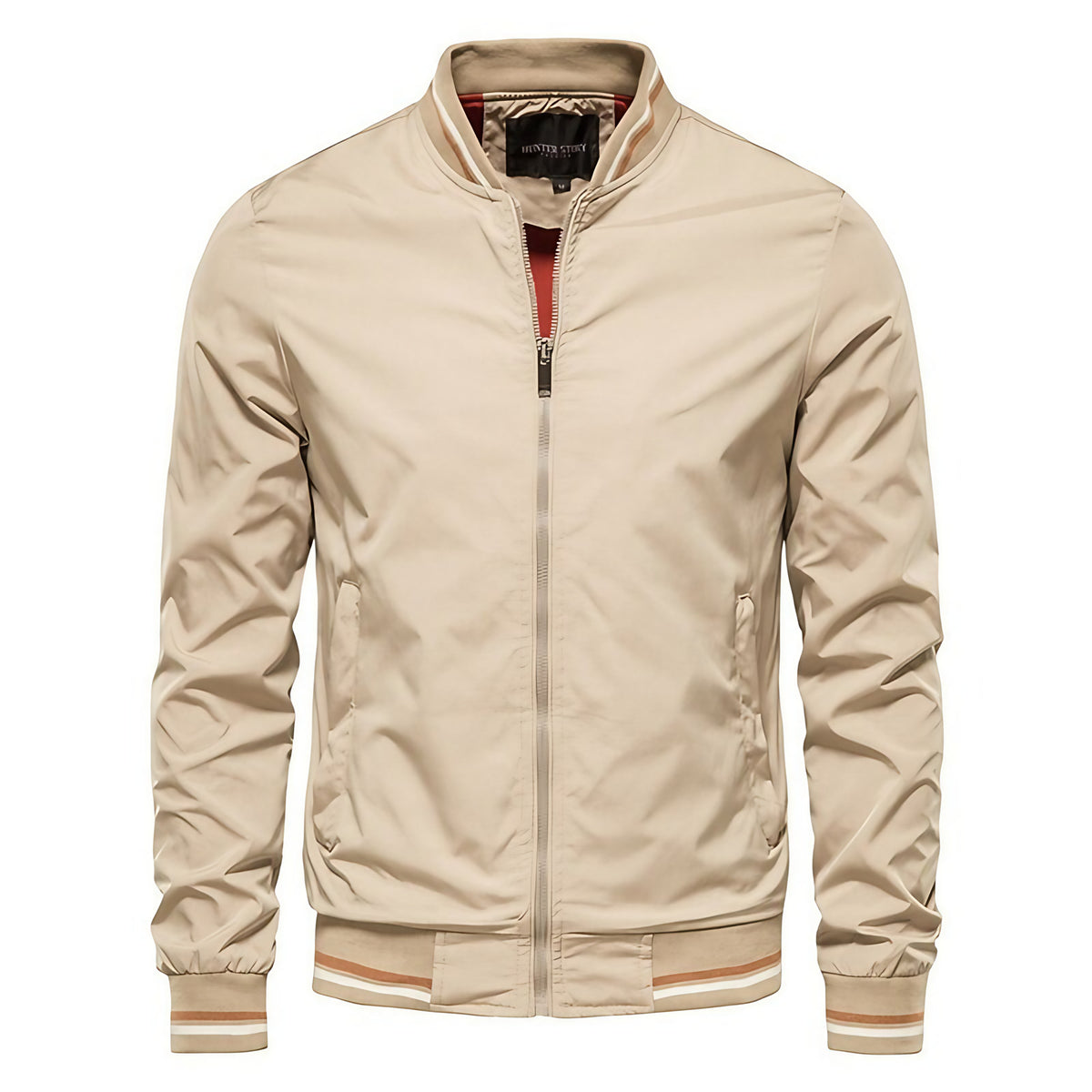 Blouson bomber homme coupe cintrée, quatre coloris, XS au 3XL, beige