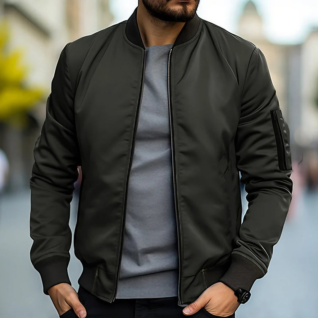 Blouson bomber homme col montant, huit coloris, du S au 4XL, olive verte