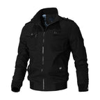 Blouson bomber homme style militaire, poche poitrine, M au 5XL, noir