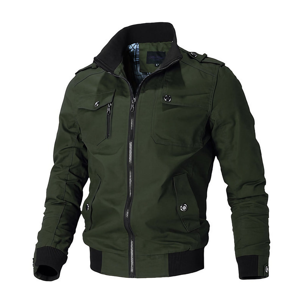 Blouson bomber homme style militaire, poche poitrine, M au 5XL, vert