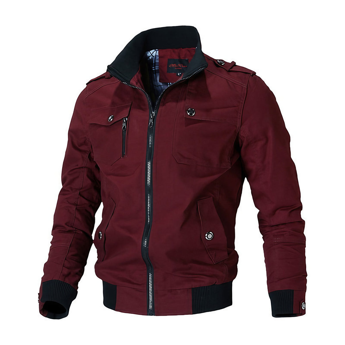 Blouson bomber homme style militaire, poche poitrine, M au 5XL, rouge