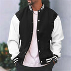 Veste bomber homme style universitaire, coupe slim, six coloris, noir