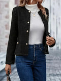 Veste bouclette femme noire, fermeture à boutons, du XS au L, noir