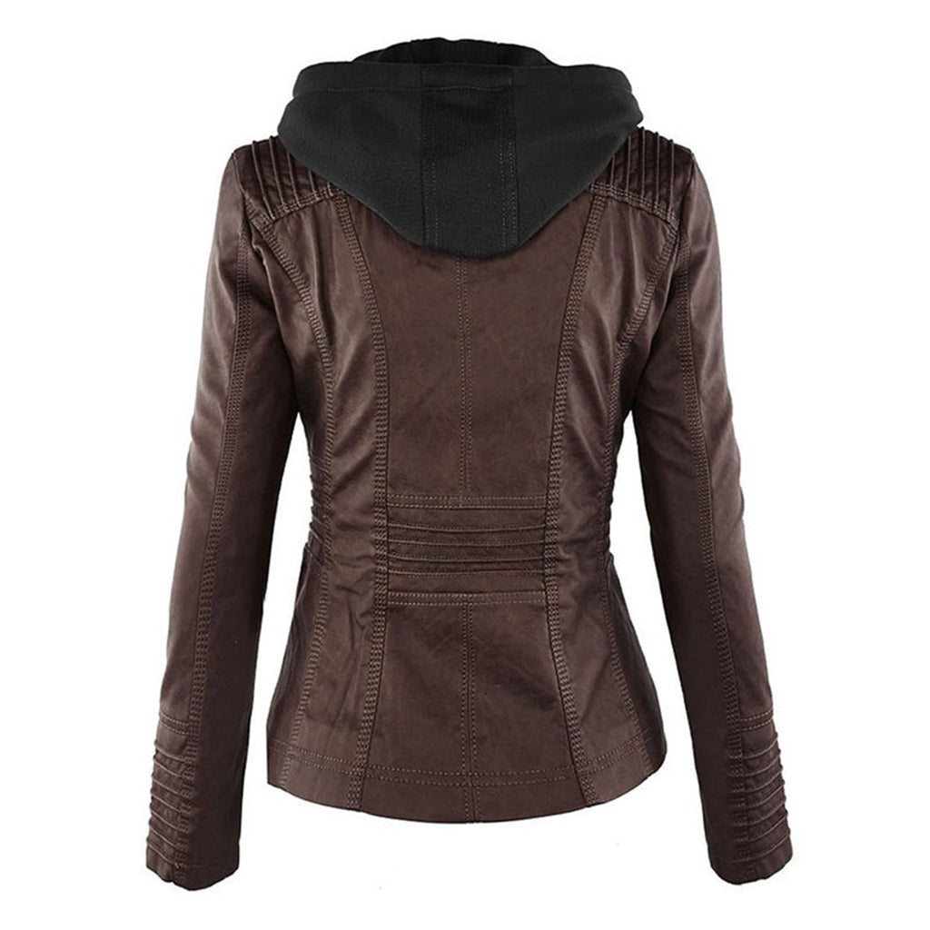 Veste à capuche femme zippée, poches, pour l'automne