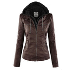 Veste à capuche femme zippée, poches, pour l'automne, marron
