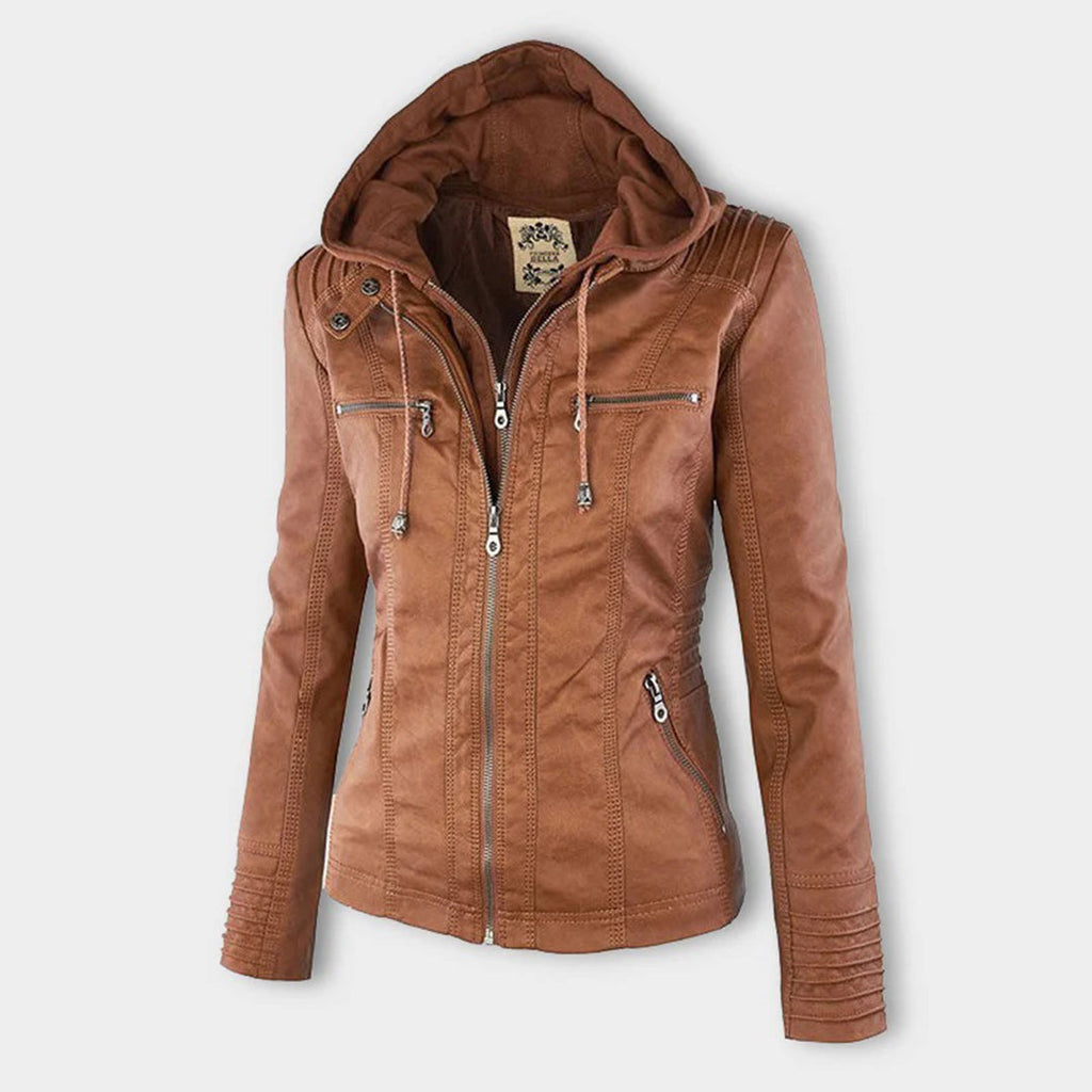 Veste à capuche femme zippée, poches, pour l'automne