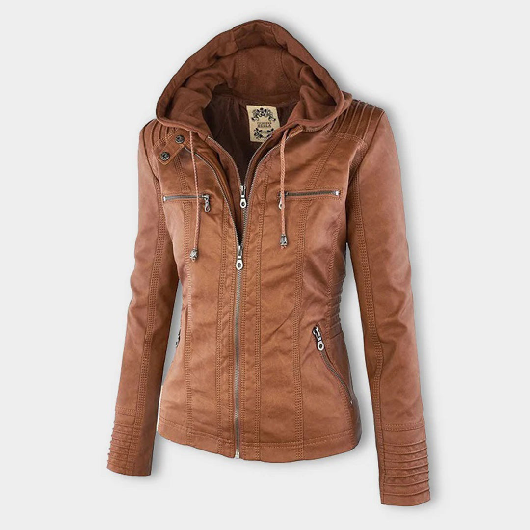 Veste à capuche femme zippée, poches, pour l'automne