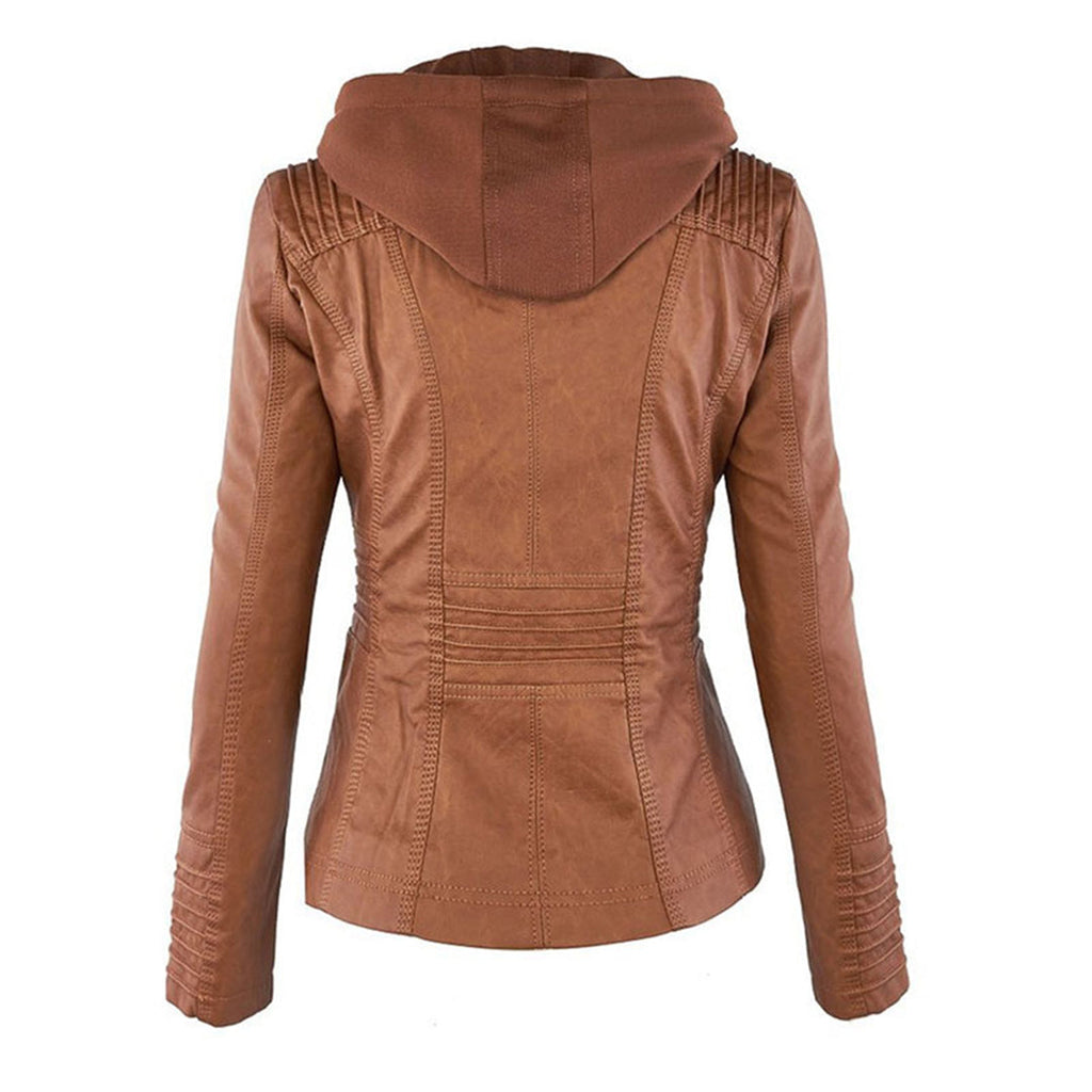 Veste à capuche femme zippée, poches, pour l'automne