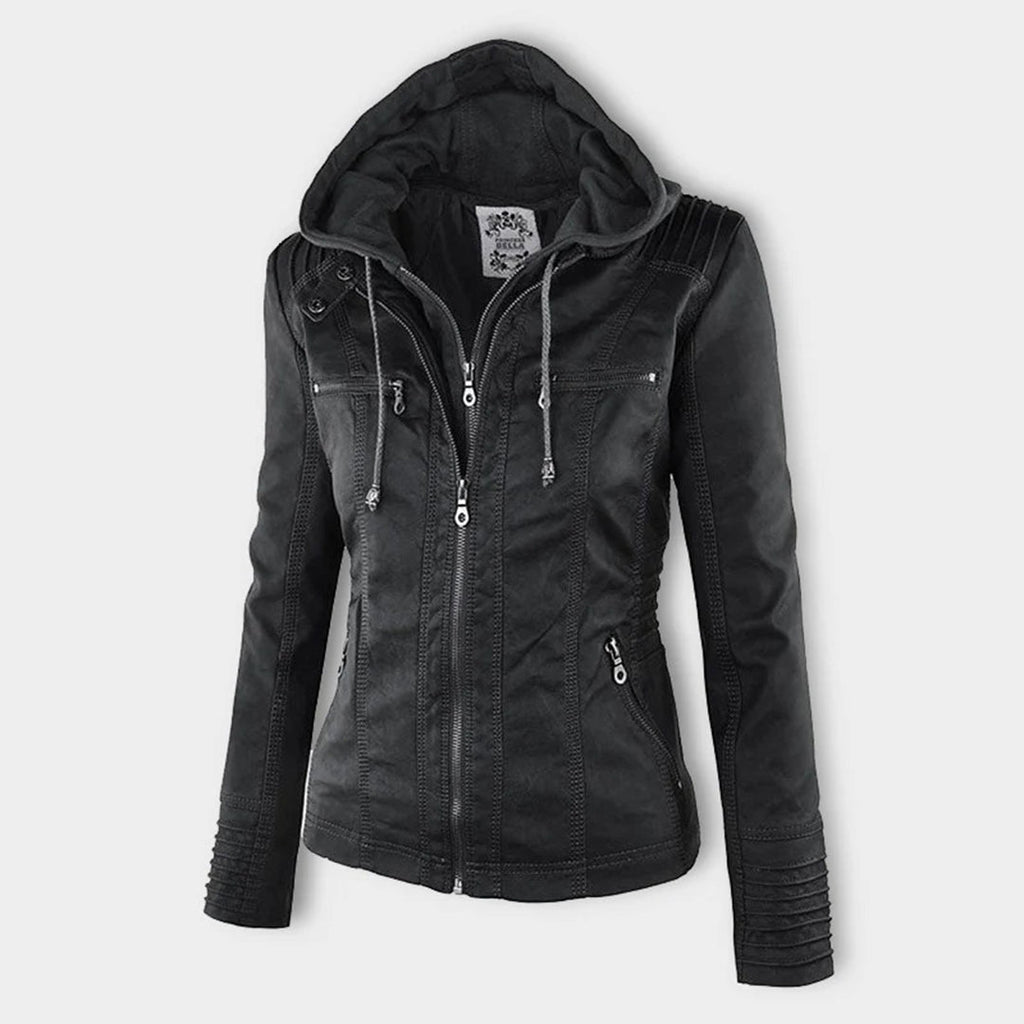 Veste à capuche femme zippée, poches, pour l'automne
