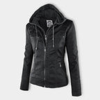 Veste à capuche femme zippée, poches, pour l'automne