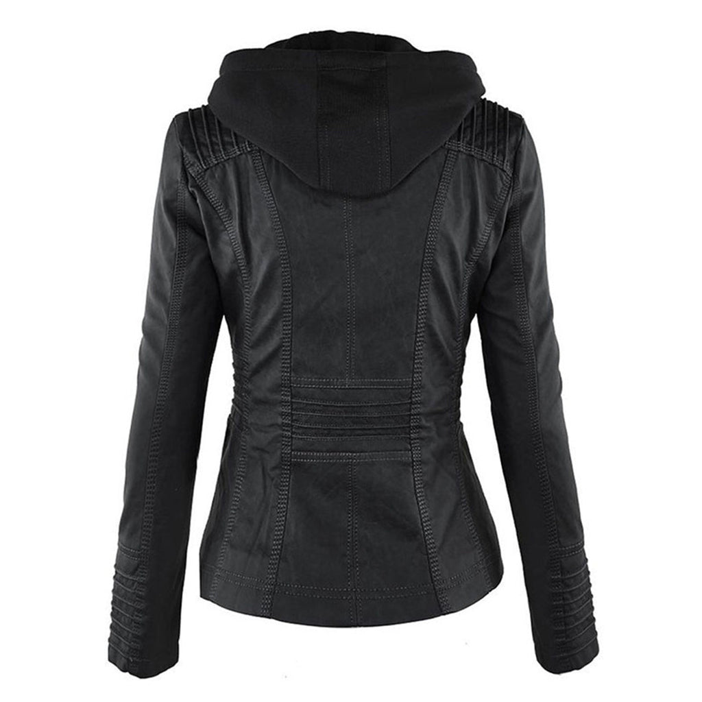 Veste à capuche femme zippée, poches, pour l'automne
