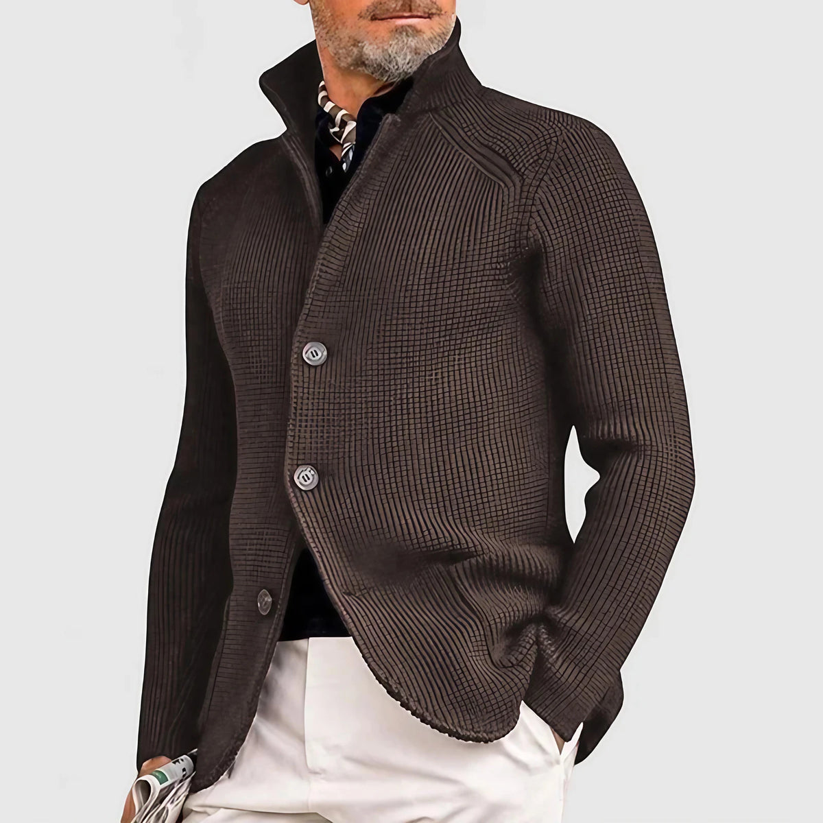 Veste à capuche homme zippée, poches latérales, neuf coloris, marron