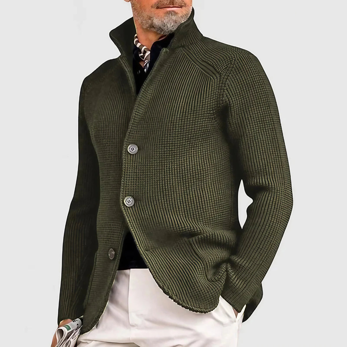 Veste à capuche homme zippée, poches latérales, neuf coloris, vert armée