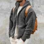 Veste d'hiver homme à capuche et zip intégral, du S au 3XL, gris