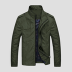 Veste cargo homme à col montant zippé et poches multiples