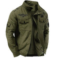 Veste cargo homme à col montant, style militaire, du M au 4XL, vert