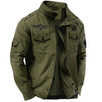 Veste cargo homme à col montant, style militaire, du M au 4XL, vert