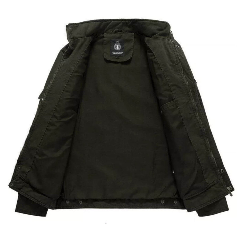 Veste cargo homme à col montant, style militaire, du M au 4XL